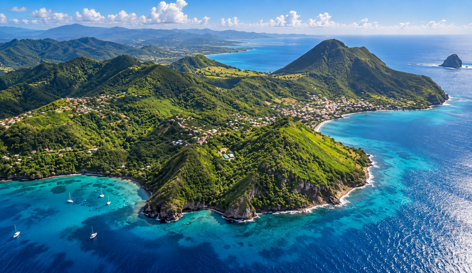 Mer turquoise et paysage côtier de Martinique