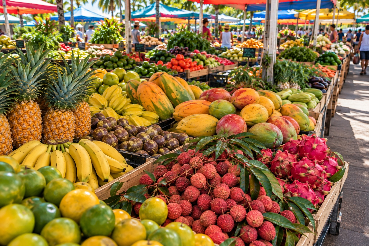 Marché et produits frais de La Réunion